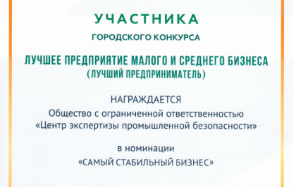 Лучшее предприятие малого и среднего бизнеса 